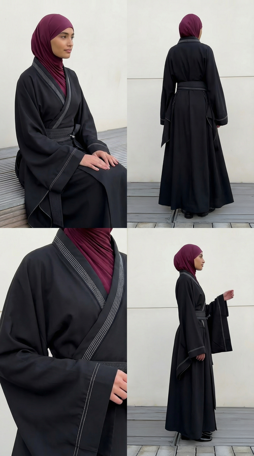 Abaya Kimono noir